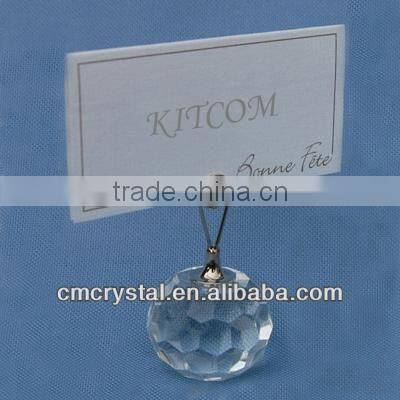 crystal faceted ball placecard holder
