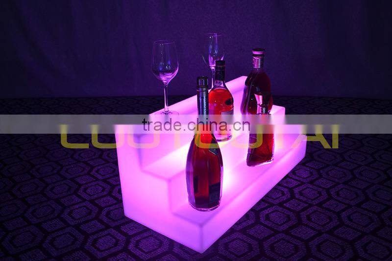 Unbroken high quality PE LED light up wine Holder/strong plastic wine display/bar furniture LTT-SF05A