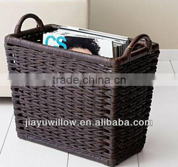 Hotsale light wicker magazine basket for storing books