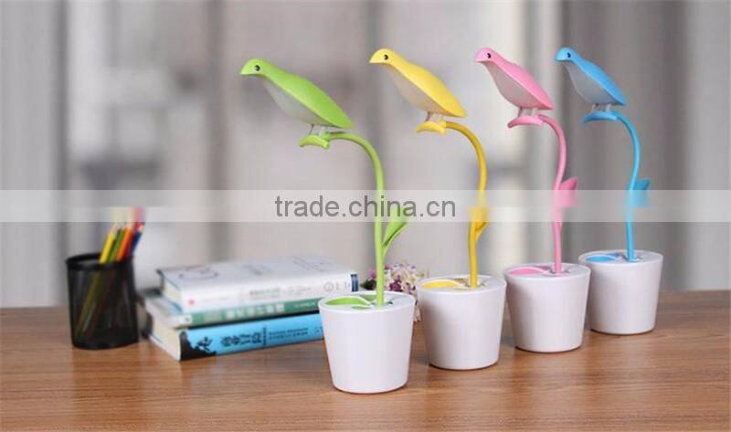 Simple Free Bird Lamp LED small table lamp bedroom bedside Foldable USB Rechargeable Lamps