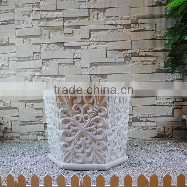 Different Size White Six Side Patio Flower Urns