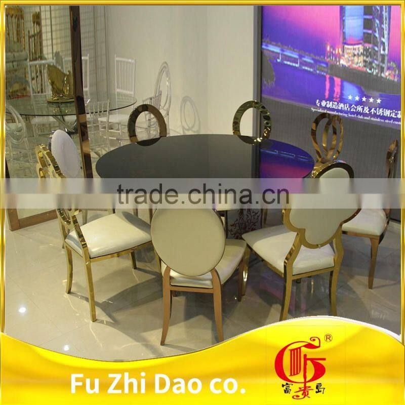 Cheap and hot sale reception stainless steel rental wedding cross back rose gold chair