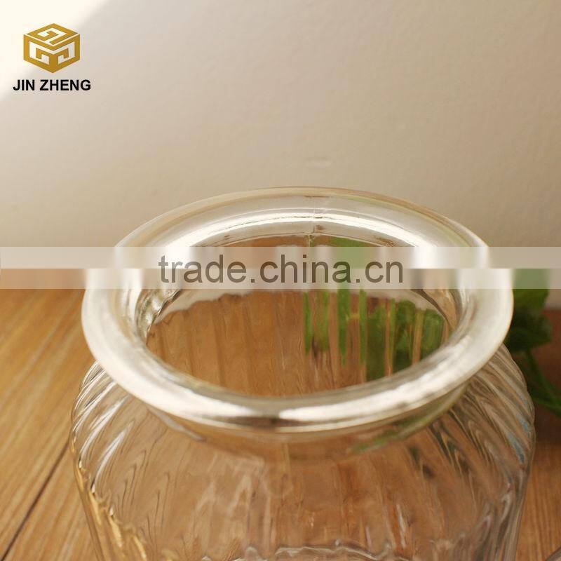 Home Vintage Mason Ribbed Glass Canister storage jar