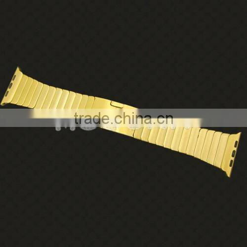 Stainless steel strap for watch gold plating band gold luxury accessories for apple watch