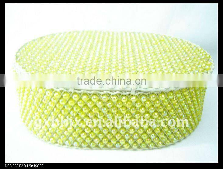 Green pearl wire storage box set with lid