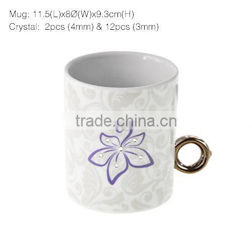 Porcelain flower mug with Crystals from SWAROVSKI