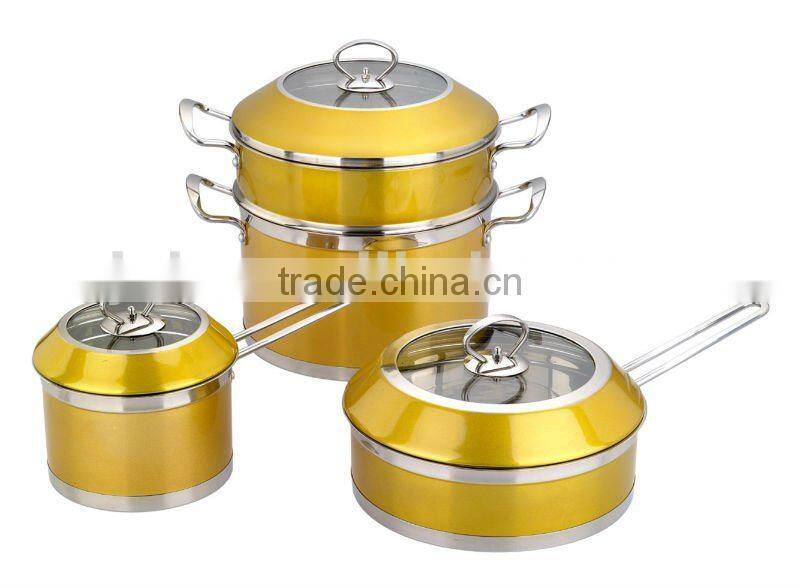 18/8 color printing cookware pot set