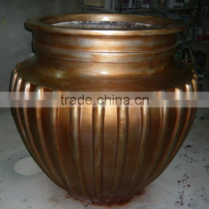 Giant round gold pot vase