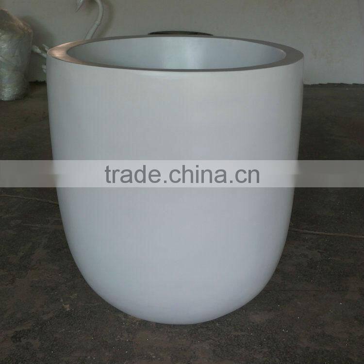 Fiberglass round flowerpot