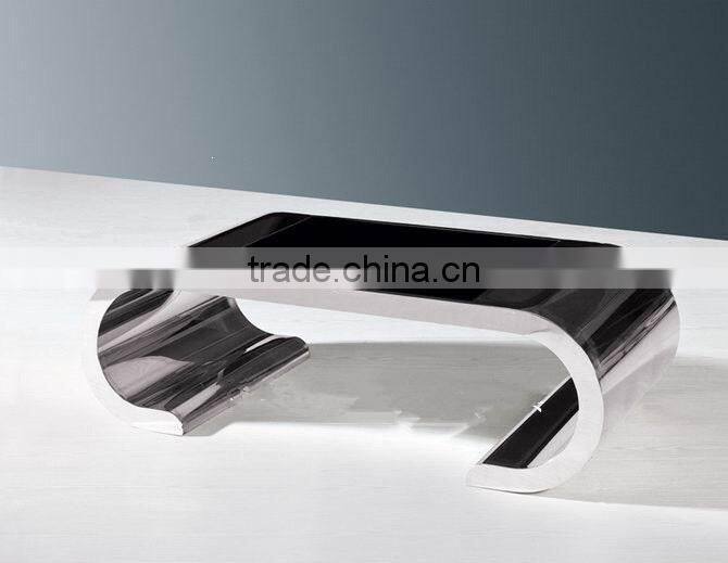 C8048L antique golden silver mirrored coffee table