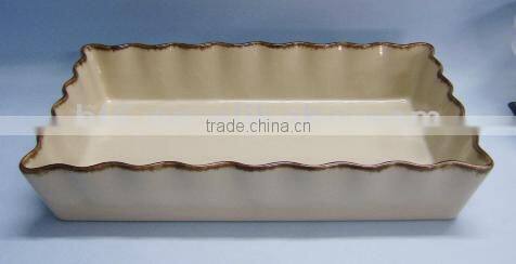 high quality 13" oval shaped ceramic baking plate