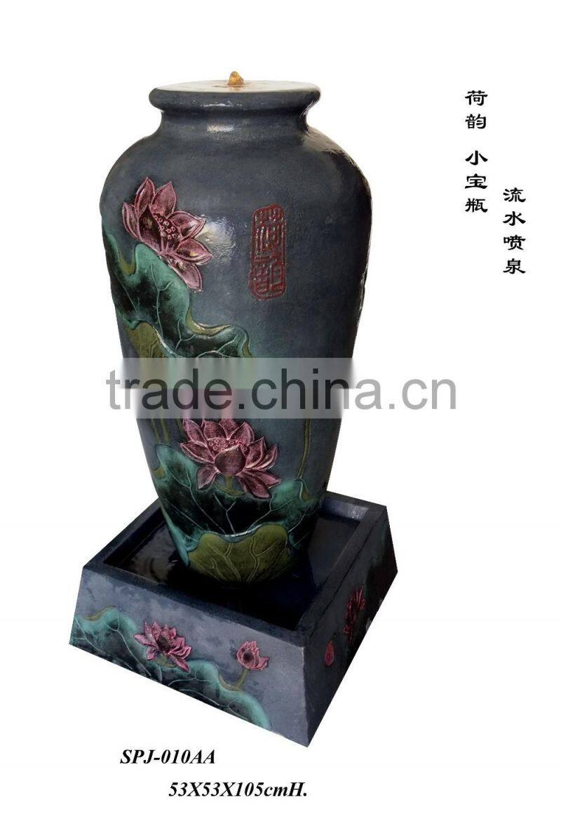 high quality classic water founatin large vase with flower pattern