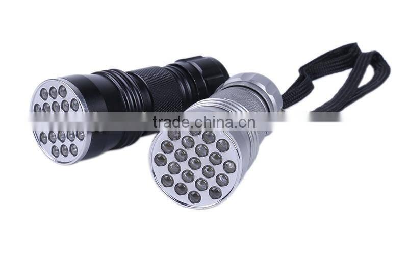 21 led UV purple light flashlight