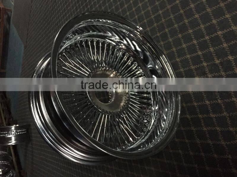 15x8 Knock-off With Adapter and Cap 100 Spoke Wire Wheel