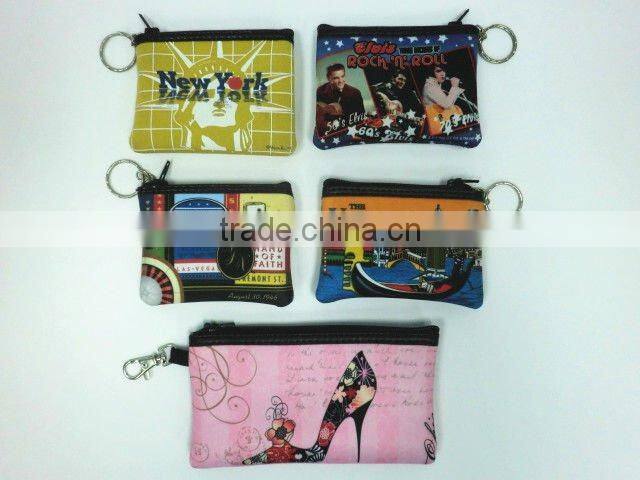 Neoprene coin bag and ID card pouch for promotion