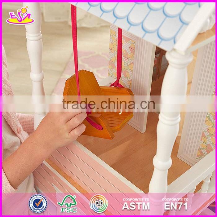New design beautiful princess wooden dollhouse for children W06A218