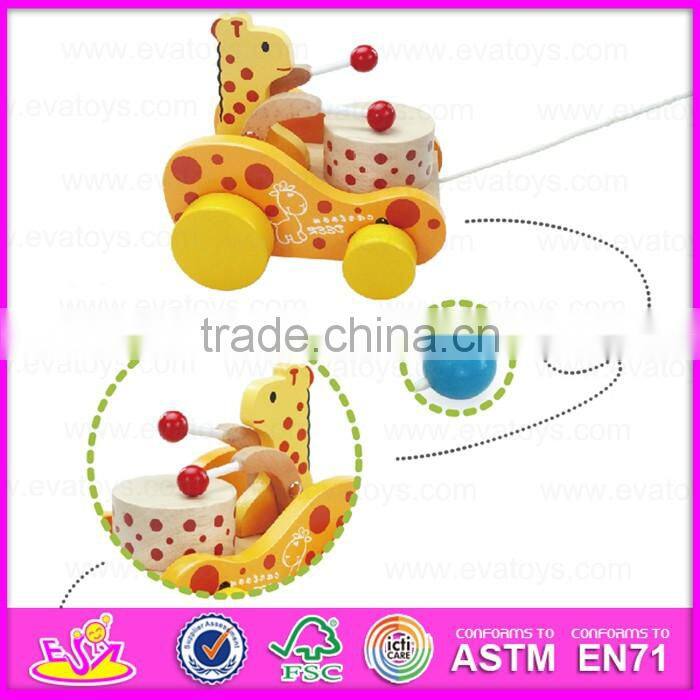 2016 wholesale funny pull and push wooden best toddler toys W05B138-S