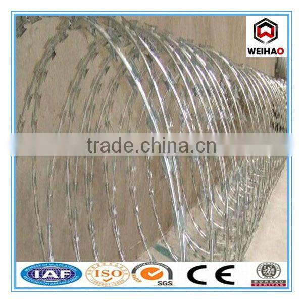BTO-10 304 stainless steel concertian razor wire for fence
