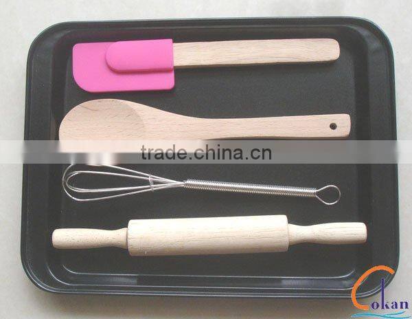 silicone spatula with rubber wood handle CK-B014C
