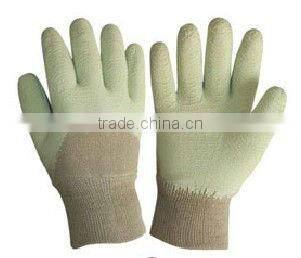CR Latex coated gloves,jersey line,knitted wrist,open back