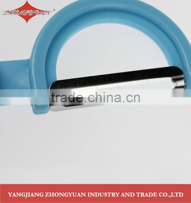 Stainless steel semi-circle vegetable peeler with soft ABS handle