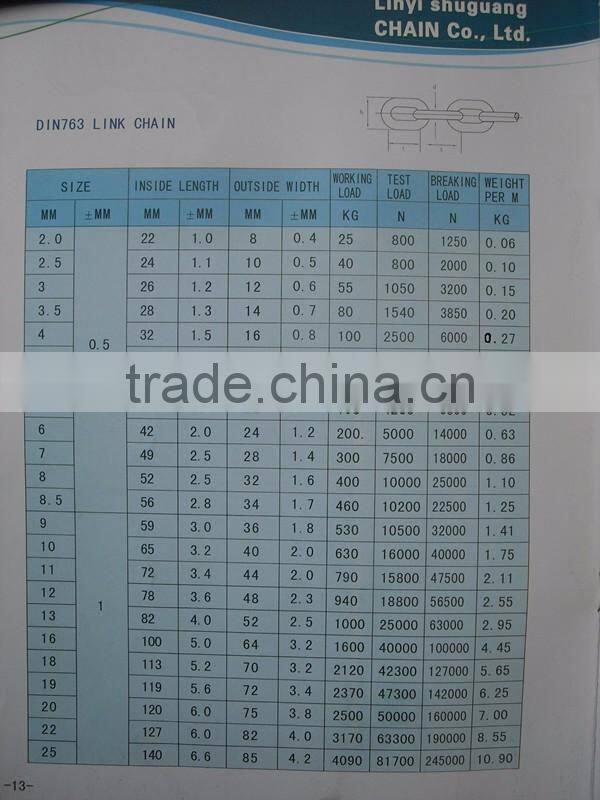 DIN763 long chain,welded link chain