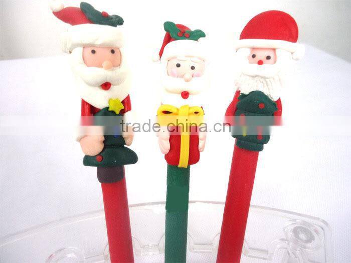 New Design Christmas Polymer Clay Pen Wholesale Can Custom Logo Promotional Ballpoint Pen Cheap Polymer Clay Pen Christmas Gifts