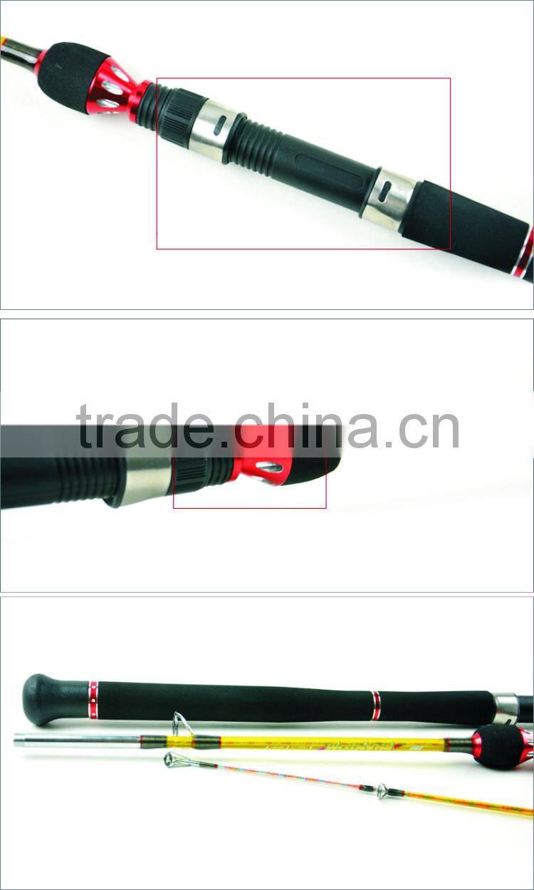 Solid Fiberglass Spinning Fishing Rod with Colorful Wire Inlaid
