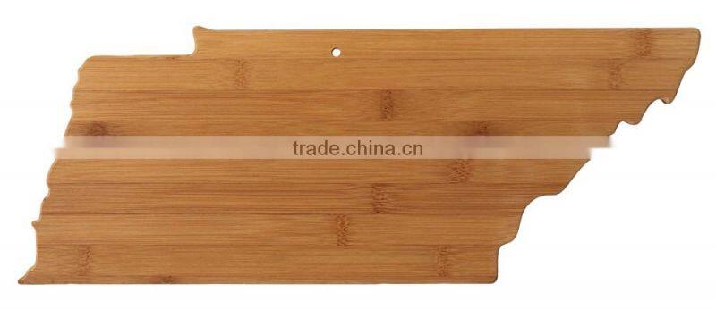 Eco-friendly Map shape Bamboo cutting board/customized bamoo board