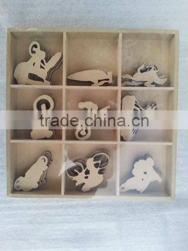 MR & MRS wooden sticker ,Wooden Heart Sticker for weddings