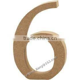 Wooden number 6 , unpainted, unfinished