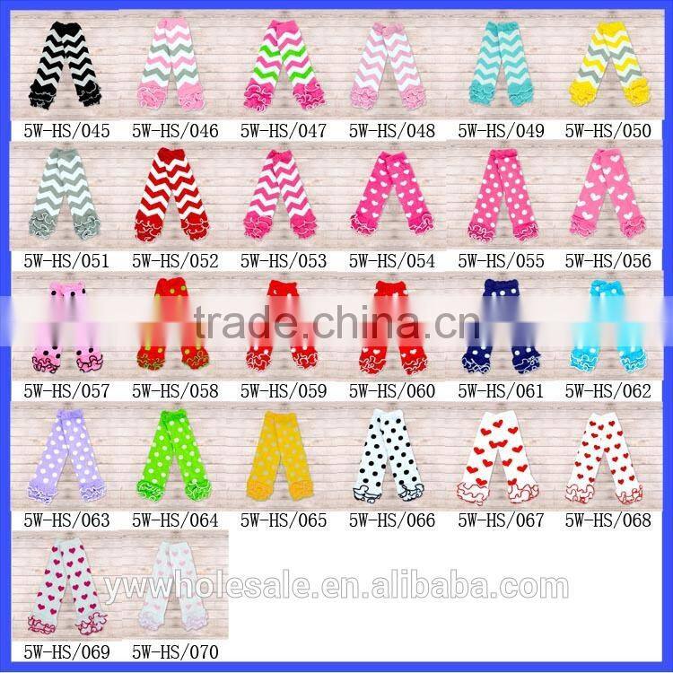 White and Aqua Blue Color Chevron Baby Child Leg warmer with Aqua Blue Ruffled