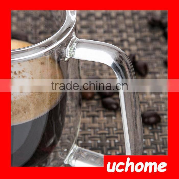 UCHOME Coffe Thumbler Double Walled Glass Mug/Cup