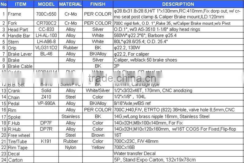 Aluminum fixed gear bike