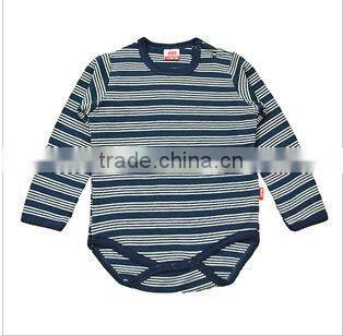 100% Cotton long Sleeve Yarn-Dyed Baby Romper
