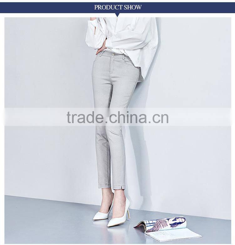 2017 new summer all-match nine point pencil pants white female Korean tide casual trousers custom