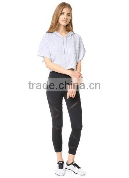 bomber fleece hooded sweatshirt the light french terry fabric short sleeve hoodie with raw edged hem