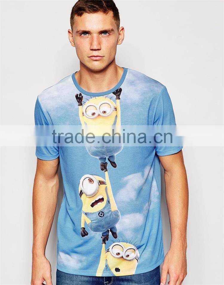 Printed hanging minions tight t-shirt cheap wholesale