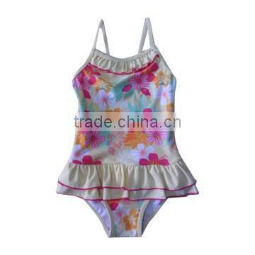 Red baby girl swimwear one piece with hello kitty printing