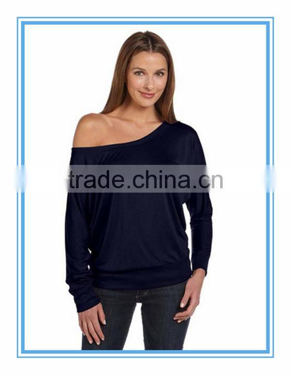 2014 Sexy Trendy Ladies' Flowy off the shoulder t-shirt wholesale