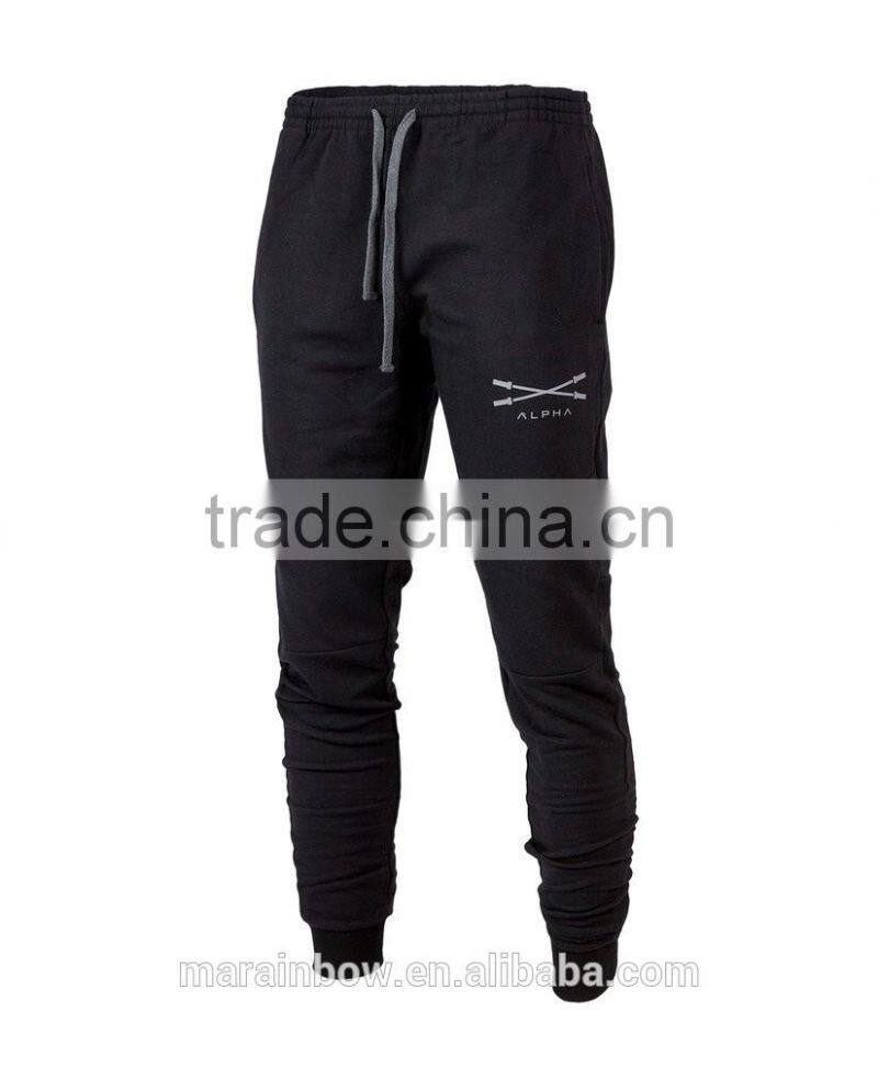 Hot Sale Black Jogger Sweat Pants Tapered Fit Men's Joggers Top Quality Tracksuit Bottoms with Elastic Cuffs