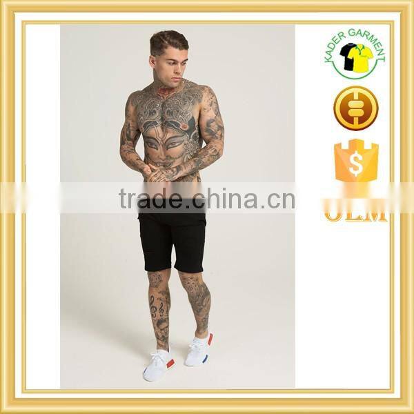 High quality stretchy mens denim shorts stylish ripped denim jeans shorts