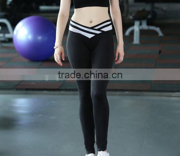 2017 Hot Sale China Women Custom Fashion Plain High Waist Skinny Yoga Leggings