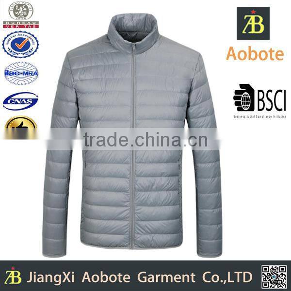 2015 Fashion Design Waterproof Ultra Light Foldable Men Down Jacket For Winter