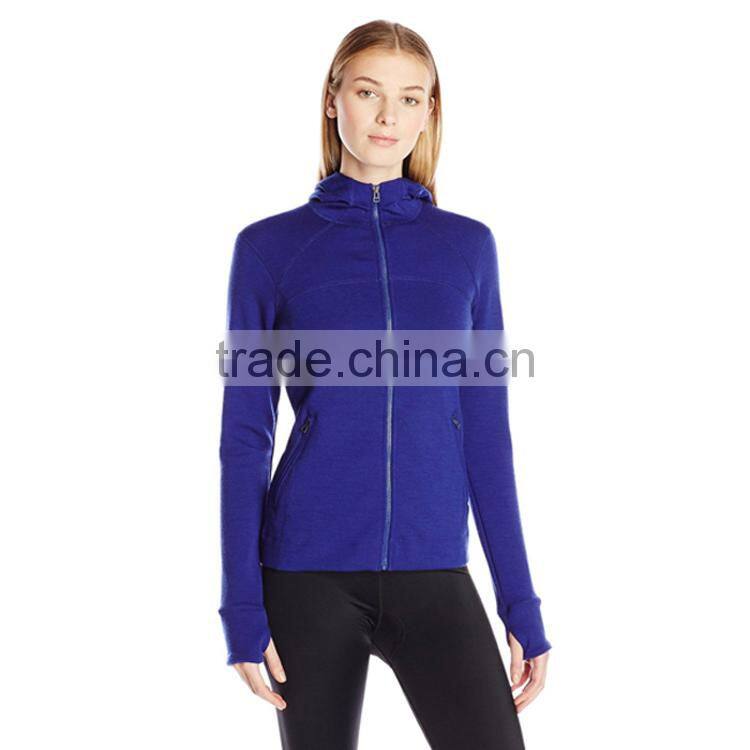 Cotton/polyester material women no hood sweatshirt