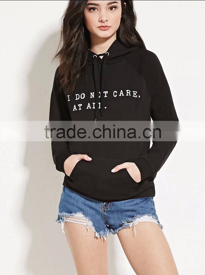 2016 Long sleeve front pocket supreme hoodie women fashion hoodie manufacturers