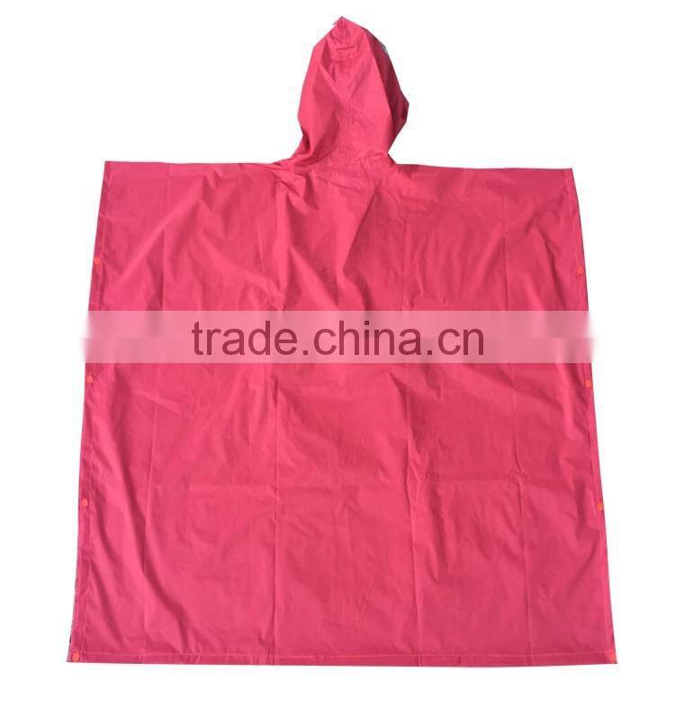 PVC ladies rain wear red adult rain poncho for women
