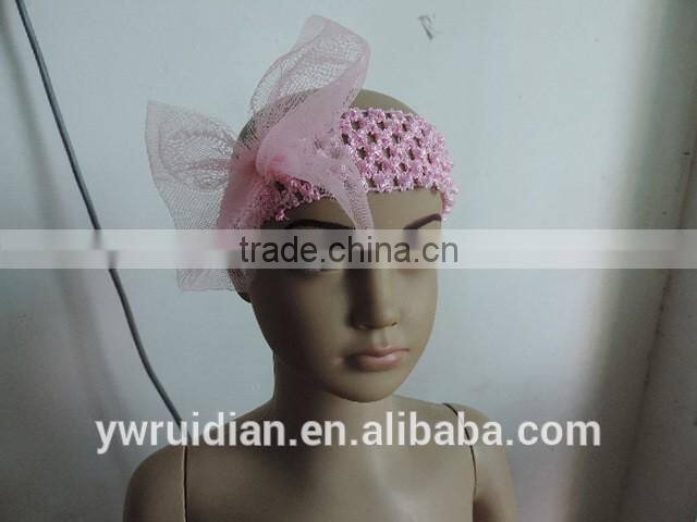 baby girl reseau hairband bowknot chiffon lace kids adjustable elastic headband wholesale