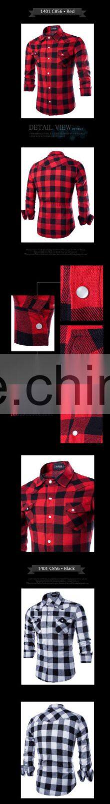 Supply hot sale check pattern custom mens heavy cotton flannel shirt