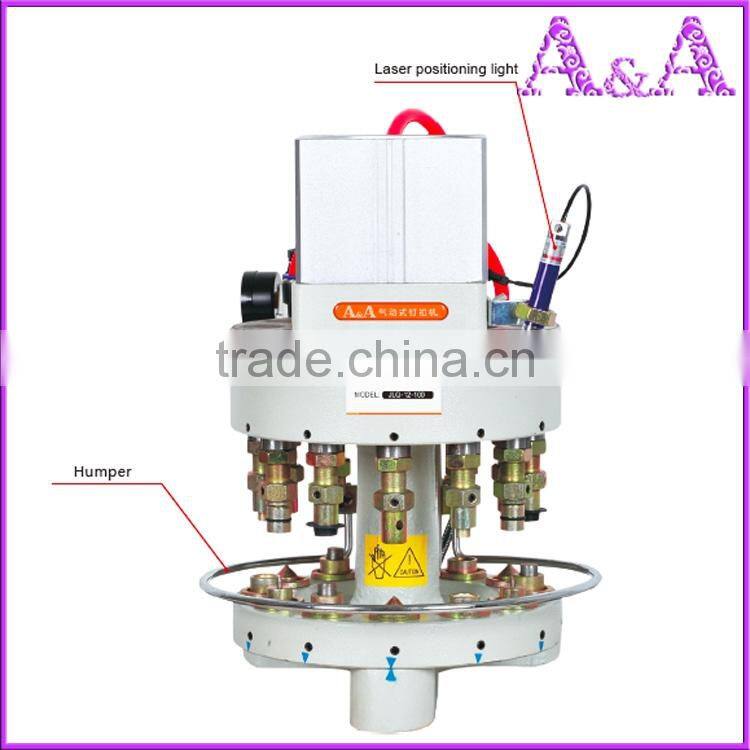 Security three heads pneumatic button attaching machine